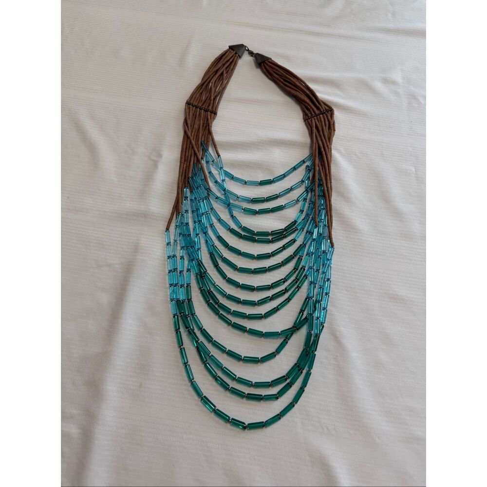 Mitchell Gross SPIN Hand Beaded Tribal Necklace